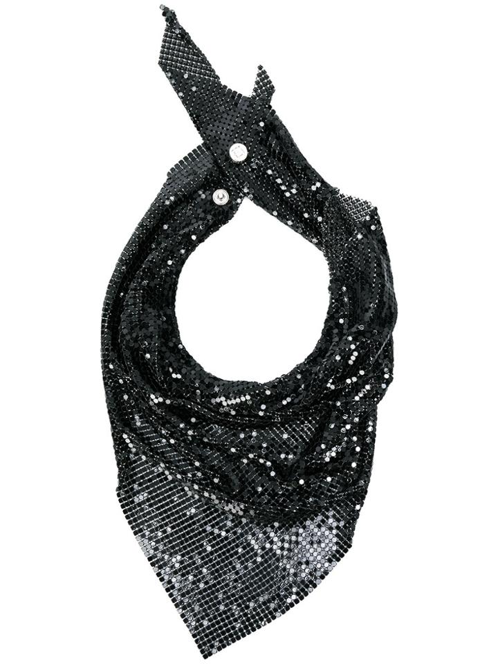 Paco Rabanne Mesh Bandana Scarf - Black