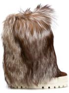 Casadei Platform Fur Snow Boots - Brown