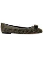 Salvatore Ferragamo Studded Vara Ballerinas - Black