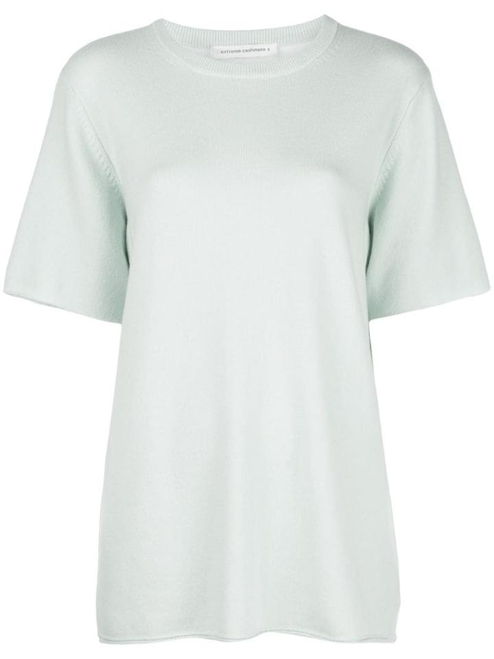 Extreme Cashmere Short Sleeved Knit Top - Green