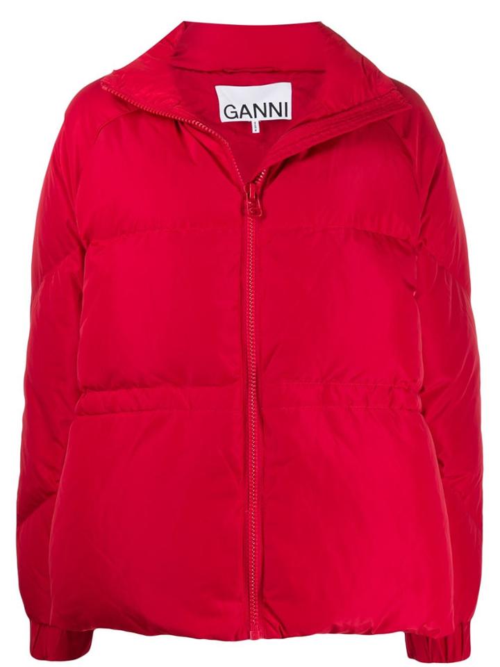 Ganni Oversized Puffer Jacket - Red