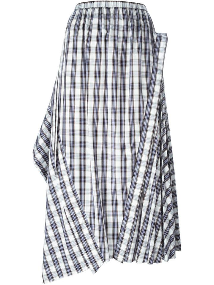 N.21 Asymmetric Plaid Skirt