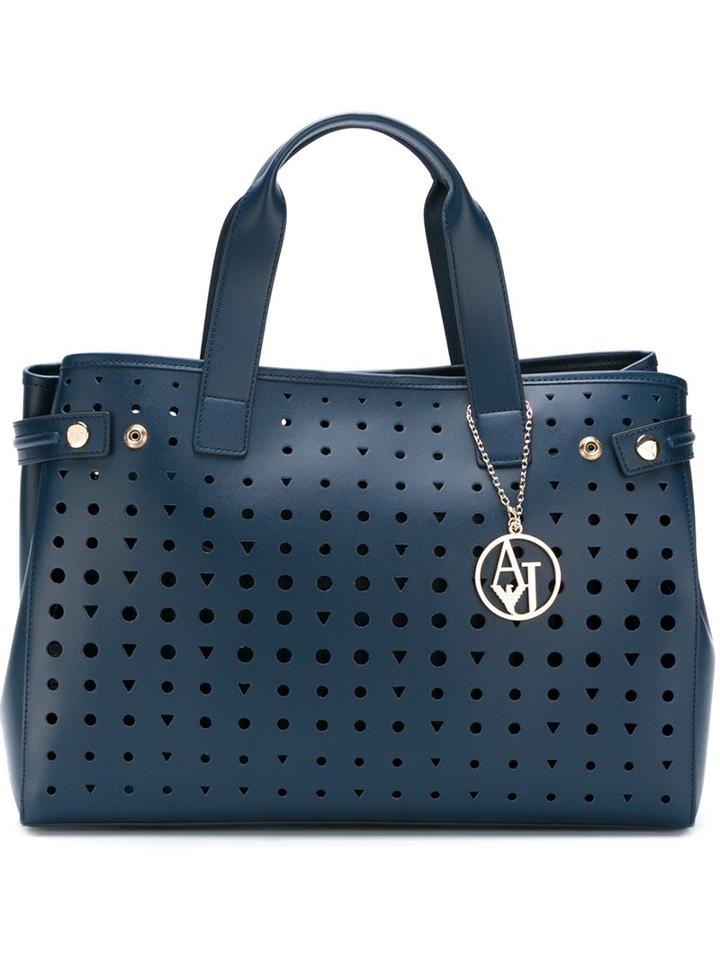 Armani Jeans Large Perforated Tote Bag
