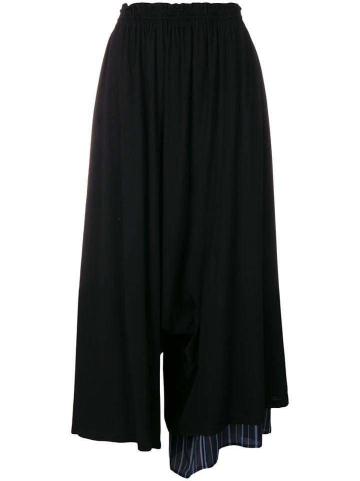 Y's Wide Leg Elasticated Trousers - Black