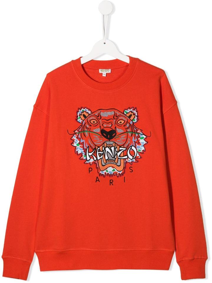 Kenzo Kids Teen Tiger Logo Sweatshirt - Orange