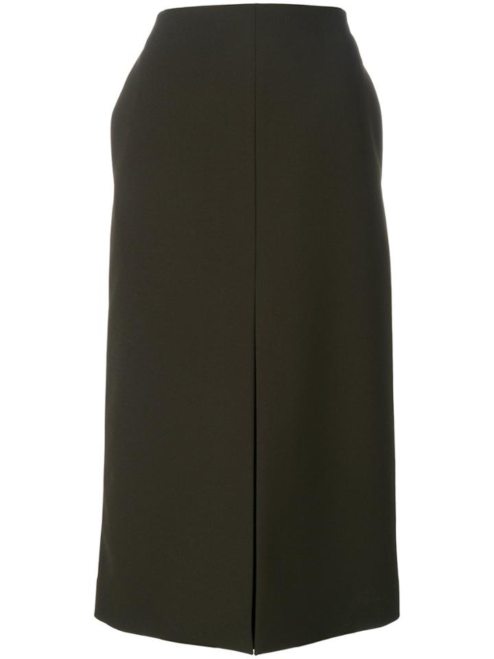 Jil Sander Front Pleat Midi Skirt - Green