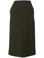 Jil Sander Front Pleat Midi Skirt - Green