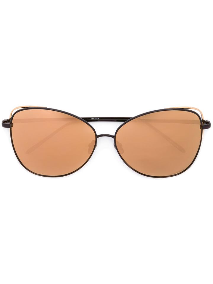 Linda Farrow Round Framed Sunglasses - Black