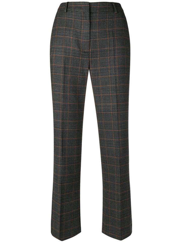 Weekend Max Mara Check Print Cropped Trousers - Grey