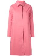Mackintosh Button Up Hooded Coat, Women's, Size: 36, Pink/purple, Cotton