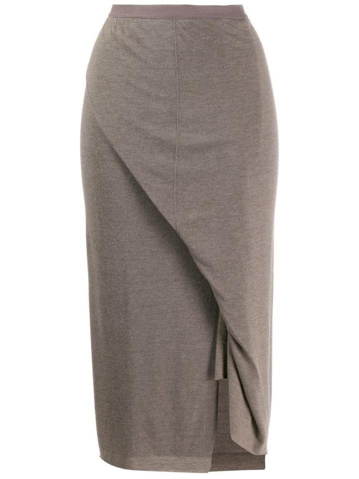 Rick Owens Lilies Knitted Midi Skirt - Grey