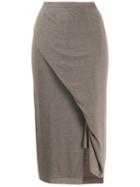 Rick Owens Lilies Knitted Midi Skirt - Grey