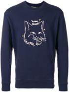 Maison Kitsuné Fox Embroidery Sweatshirt - Blue