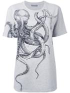 Alexander Mcqueen - Octopus Print T-shirt - Women - Cotton - 38, Grey, Cotton