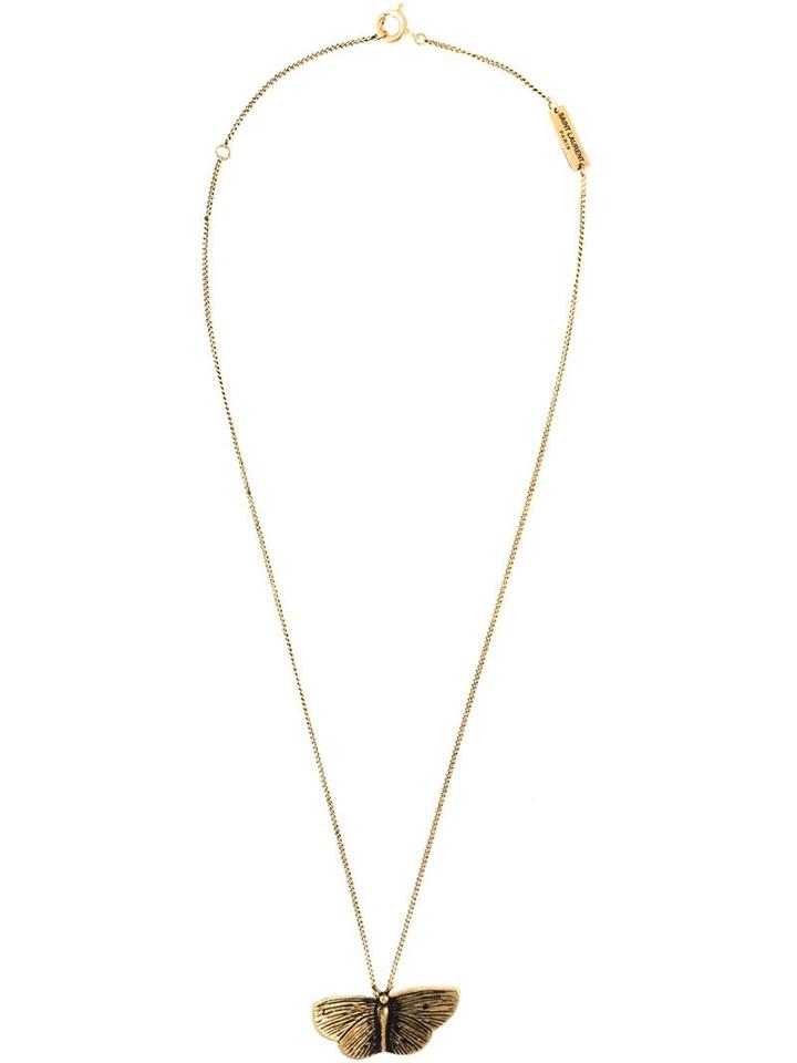 Saint Laurent Moth Pendant Necklace