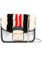 Furla Fur Detail Crossbody Bag, Women's, Black