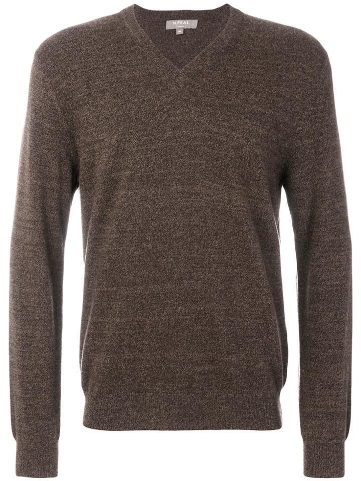 N.peal The Burlington V-neck Jumper - Brown