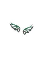 Stephen Webster 'magnipheasand' Diamond And Emerald Earrings - Green