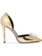 Marco De Vincenzo 105 Crystal Embellished Pumps - Metallic