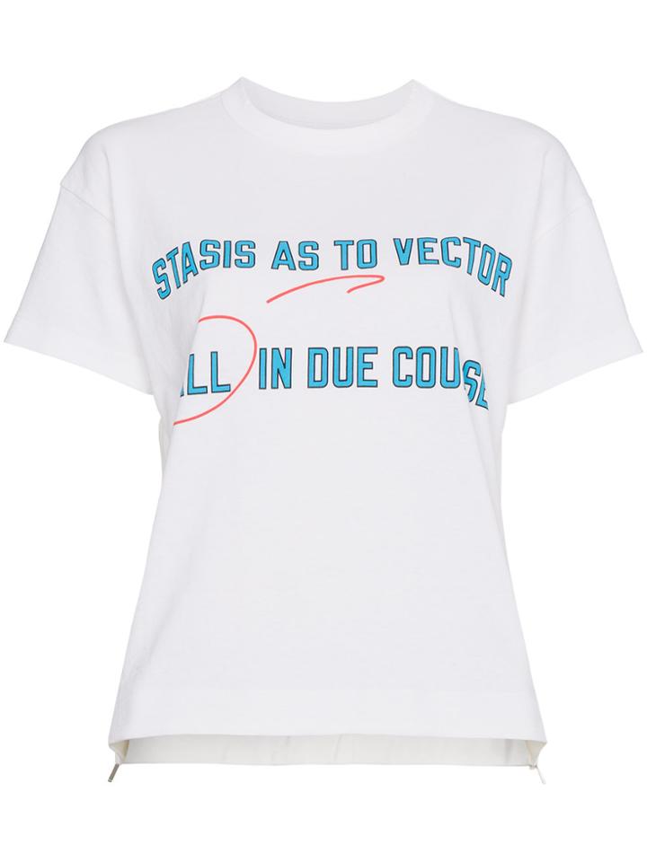 Sacai Motif Print Short Sleeve T Shirt - White