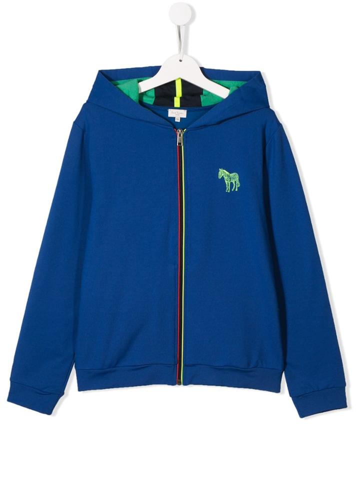 Paul Smith Junior Teen Embroidered Zebra Hoodie - Blue