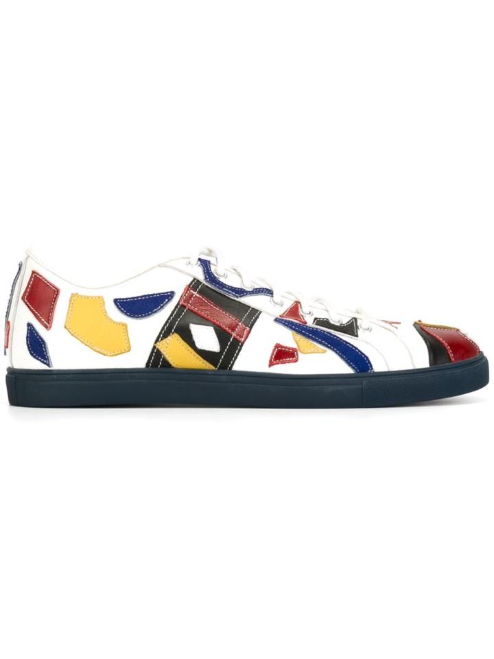 Geoffrey B. Small Patched Lace-up Sneakers
