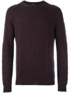Ermenegildo Zegna Crew Neck Jumper, Men's, Size: 54, Pink/purple, Cashmere