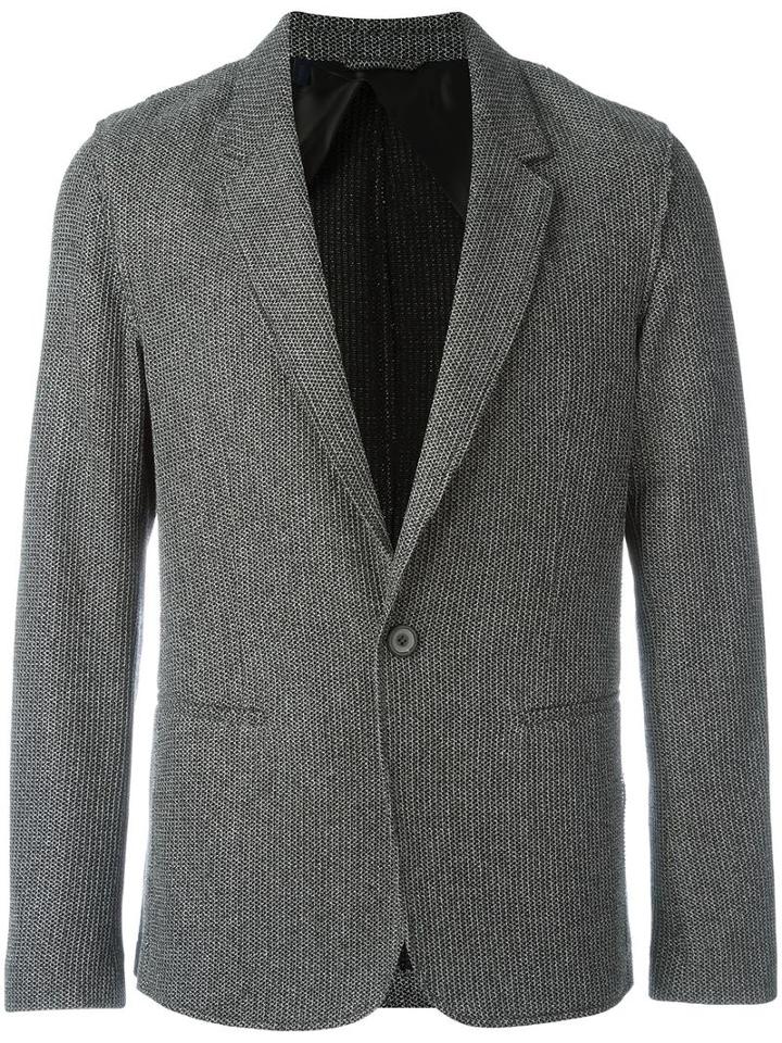 Lanvin Woven Blazer, Men's, Size: 48, Black, Cotton/viscose
