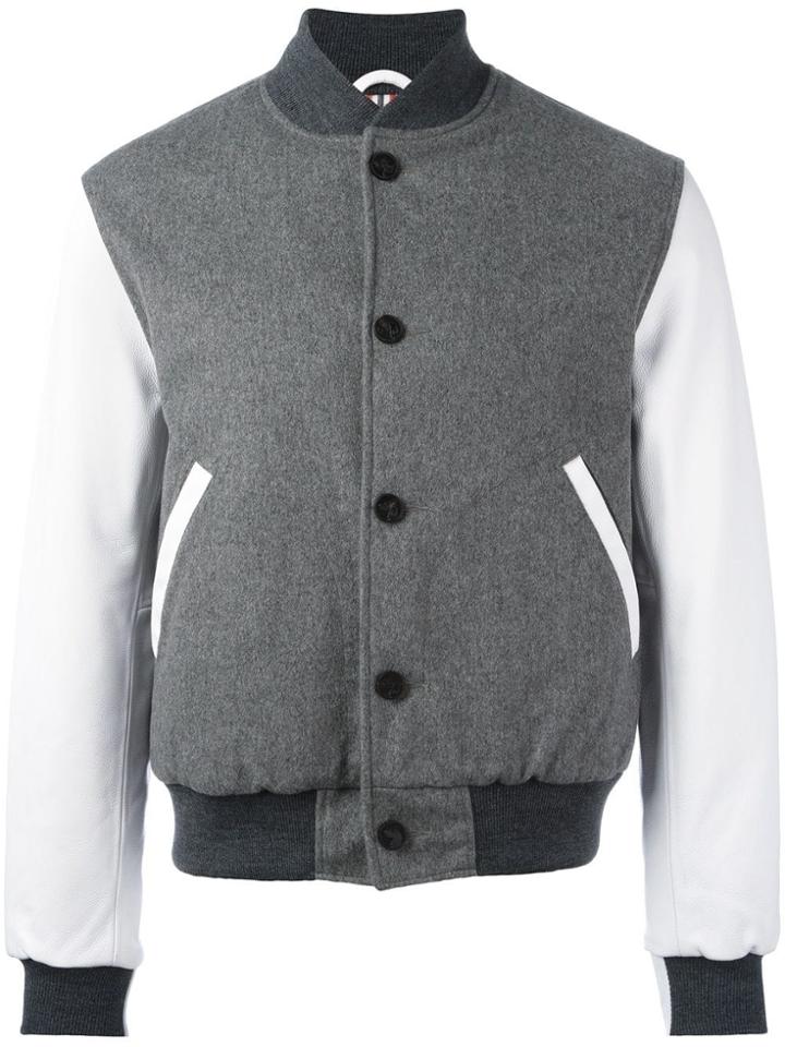 Thom Browne Varsity Bomber Jacket - Grey