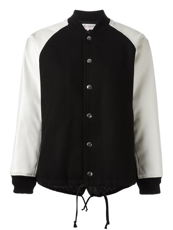 Comme Des Garçons Girl Drawstring Bomber Jacket, Size: Xs, Black, Cotton/nylon/polyester/wool
