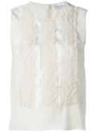 Red Valentino Ruffled Panel Tank, Women's, Size: 44, Nude/neutrals, Silk/polyamide