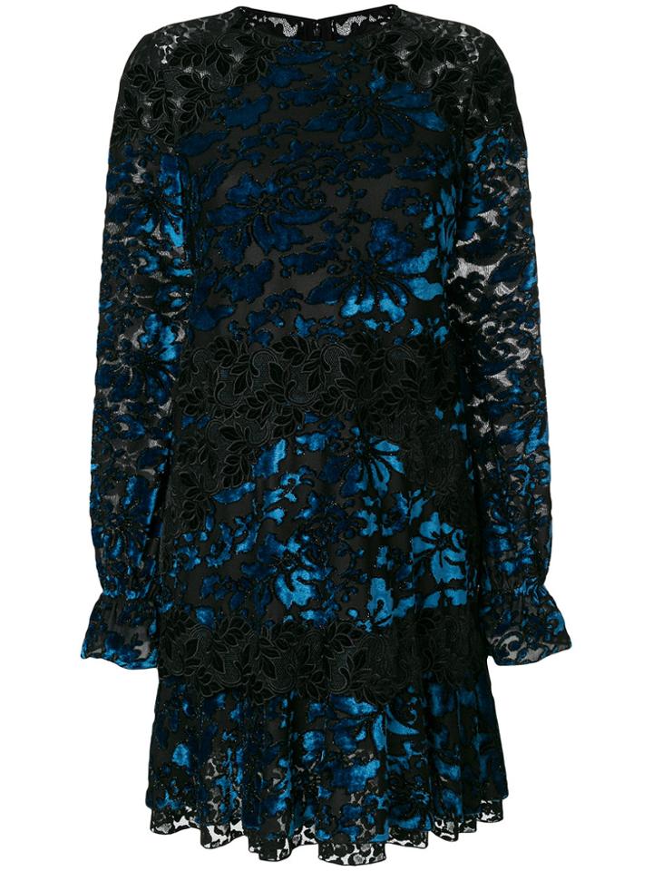 Talbot Runhof Velvet Devoré Dress - Black
