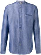 Dnl Striped Shirt, Men's, Size: 41, Blue, Cotton/linen/flax