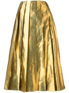 Arthur Arbesser Metallic (grey) Pleated Skirt, Women's, Size: 40, Polyester/silk
