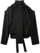 Craig Green Strip Detail Neoprene Cropped Jacket, Men's, Size: Large, Black, Cotton/nylon