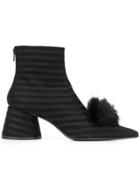 Mm6 Maison Margiela Pompom Ankle Boots - Black
