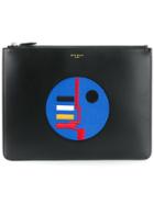 Givenchy Appliqué Embroidered Clutch - Black