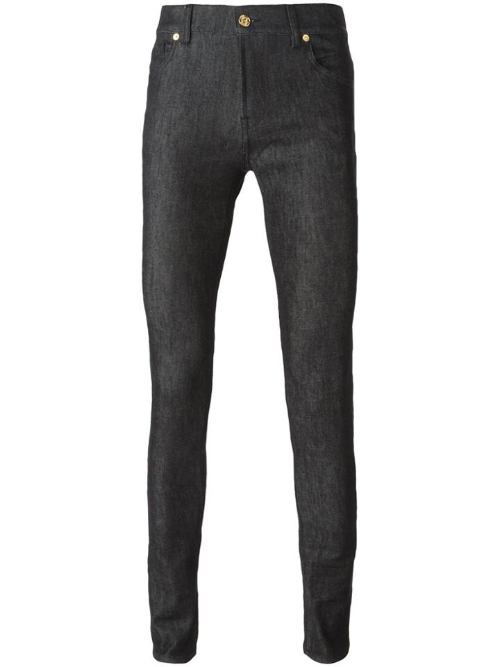 Moschino Logo Print Skinny Jeans - Black