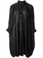 Junya Watanabe Comme Des Garçons Ruched Sleeve Shirt Dress, Women's, Size: S, Black, Cotton