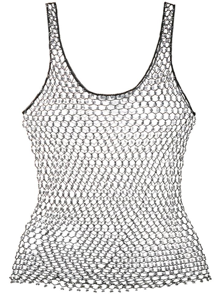 Issey Miyake Vintage Beaded String Vest - Black
