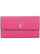 Valextra Foldover Continental Wallet - Pink & Purple