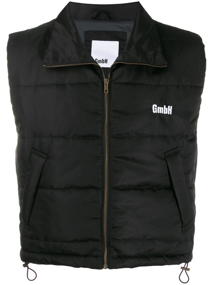 Gmbh Logo Zipped Gilet - Black