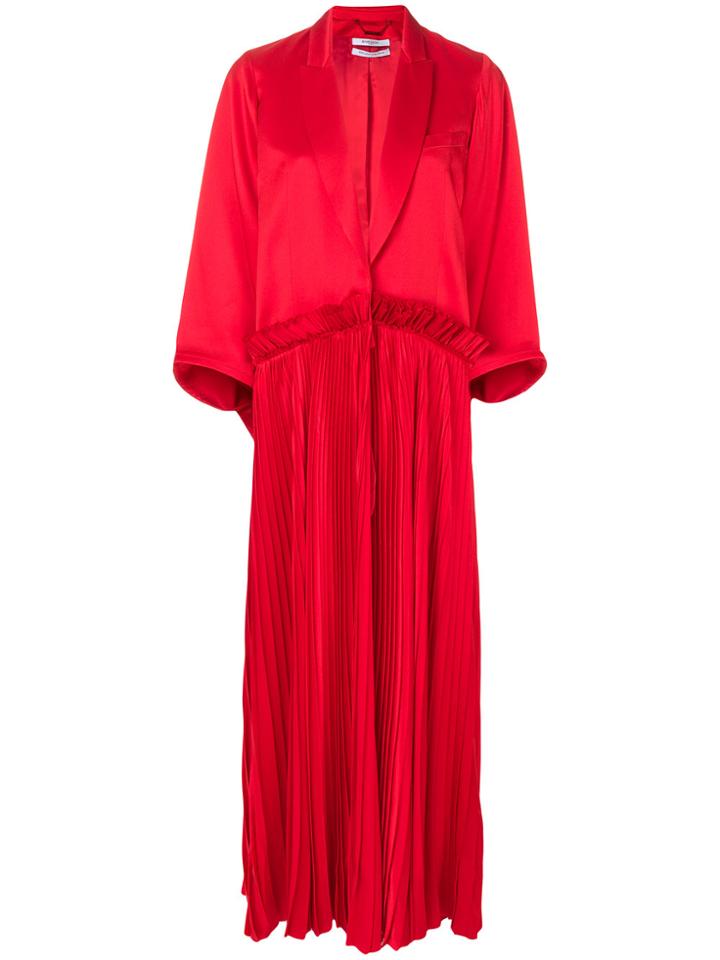 Givenchy Pleated Fitted Coat - Red