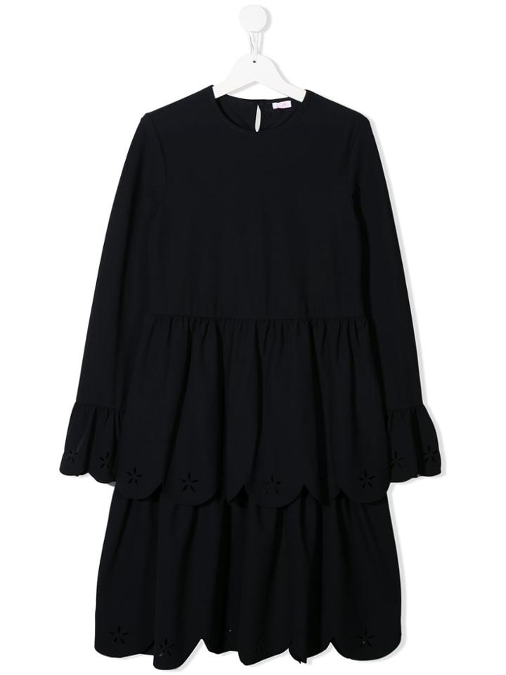 Il Gufo Teen Scalloped Cut-out Dress - Blue