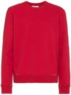 Valentino Rockstud Crewneck Sweater - Red