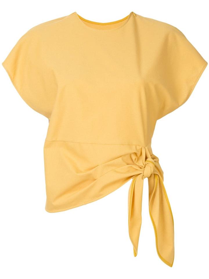 Le Ciel Bleu Tie Front Top - Yellow