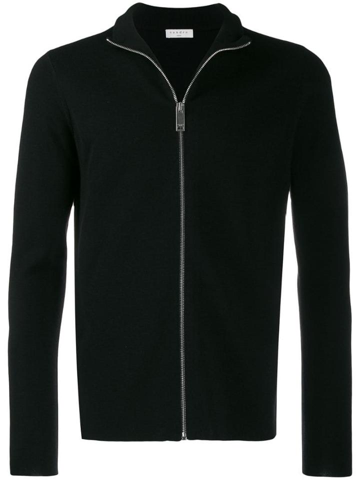 Sandro Paris Zip Front Cardigan - Black