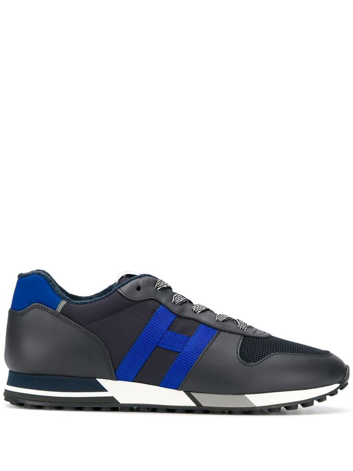 Hogan H383 Retro Running Sneakers - Black