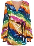 Attico Striped Sequin Mini Dress - Multicolour