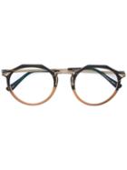 Matsuda Round Frame Glasses, Brown, Acetate/metal